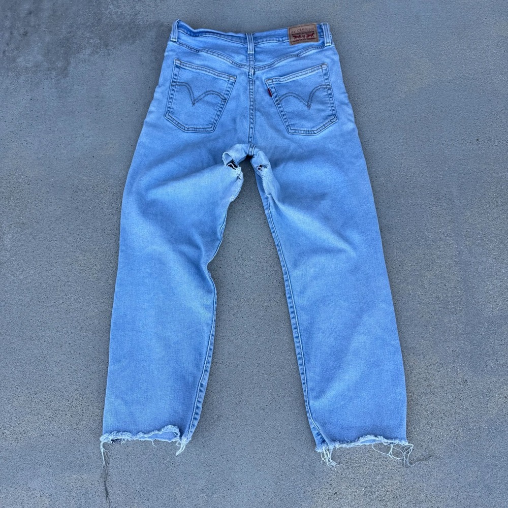 Levi's Ribcage Straight Ankle Jeans Women 29x27 Blue Denim Pants - Picture 9 of 12